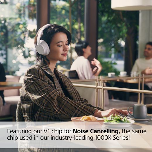 Sony WH-CH720N Wireless Noise Cancelling Over-ear Headphones - White - Annotation - Noise cancelling shot