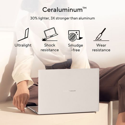 ASUS Zenbook S16 UM5606GA-SR040W OLED 16" Copilot+ Laptop - AMD Ryzen™ AI 7, 1TB SSD, 32 GB RAM - White - annotation - ceralumium shot