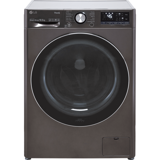 LG V9 F4V910BTSE Wifi Connected 10.5Kg Washing Machine with 1400 rpm - Steel Black - A Rated
