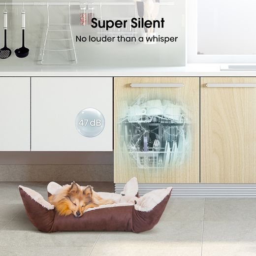 Hisense Fully Integrated Slimline Dishwasher - Silver Control Panel - Annotation - Super silent