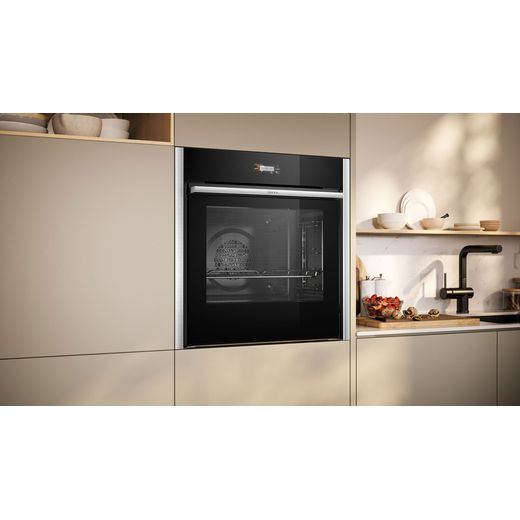 NEFF N70 Slide & Hide® Built In Electric Single Oven - Stainless Steel - Oven in kitchen shot