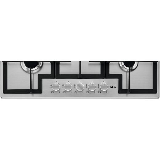 AEG 3000 Slim Line HGX75400SM 74cm Gas Hob - Stainless Steel - Control panel shot 