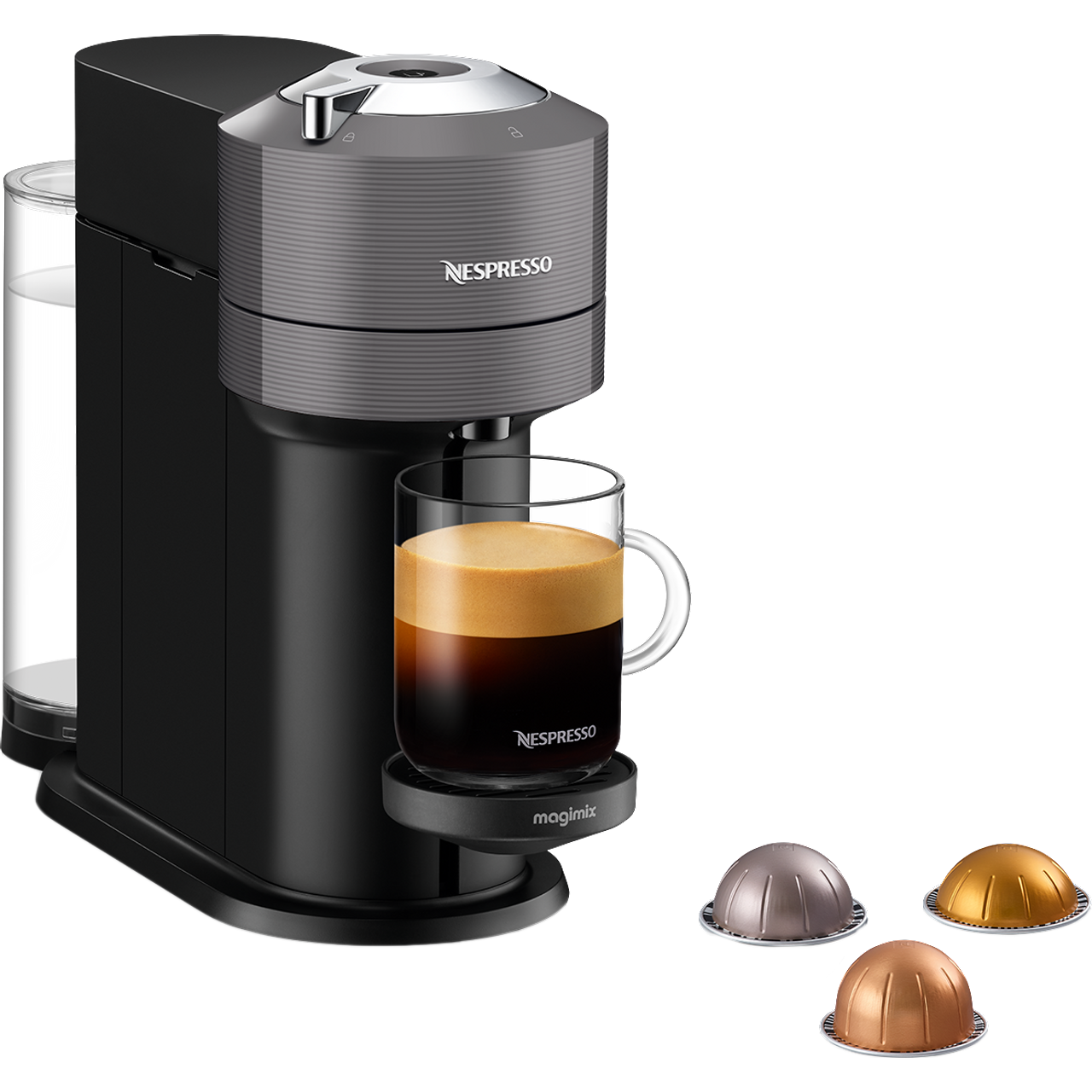 syndroom spons Dat 11707 | Nespresso Pod Coffee Machine | Dark Grey | ao.com