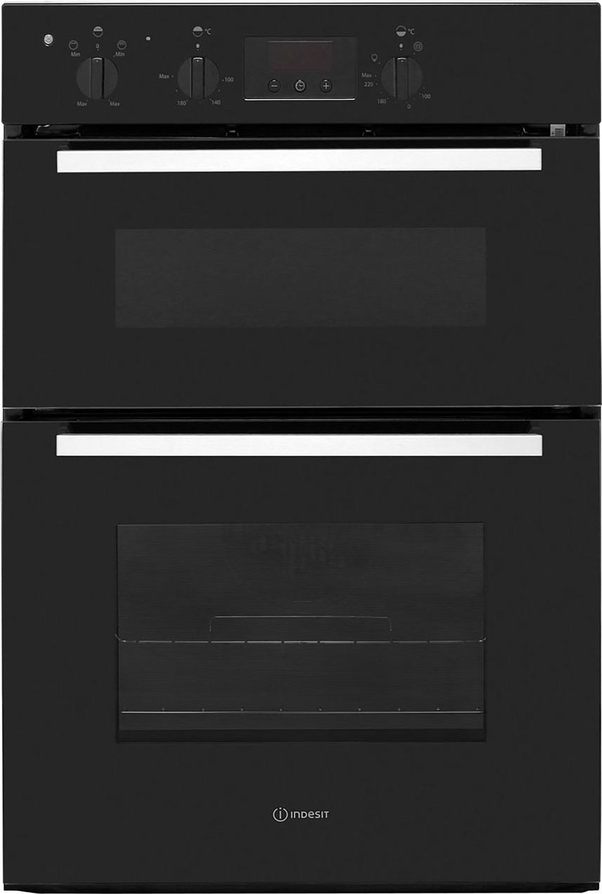 Indesit Aria IDD6340BL Built In Electric Double Oven - Black - A/A Rated, Black