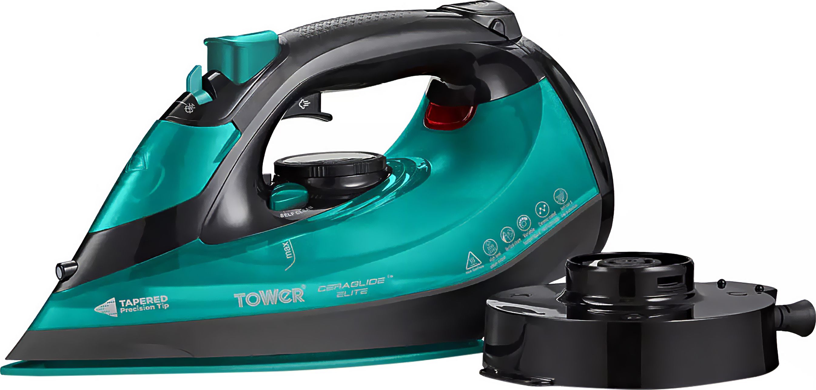 Tower CeraGlide 360 Cordless Steam Iron - Ceramic Soleplate - 2800W - Teal