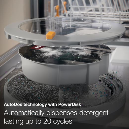 Miele Fully Integrated Standard Dishwasher - Clean Steel - Annotation - Auto dose shot
