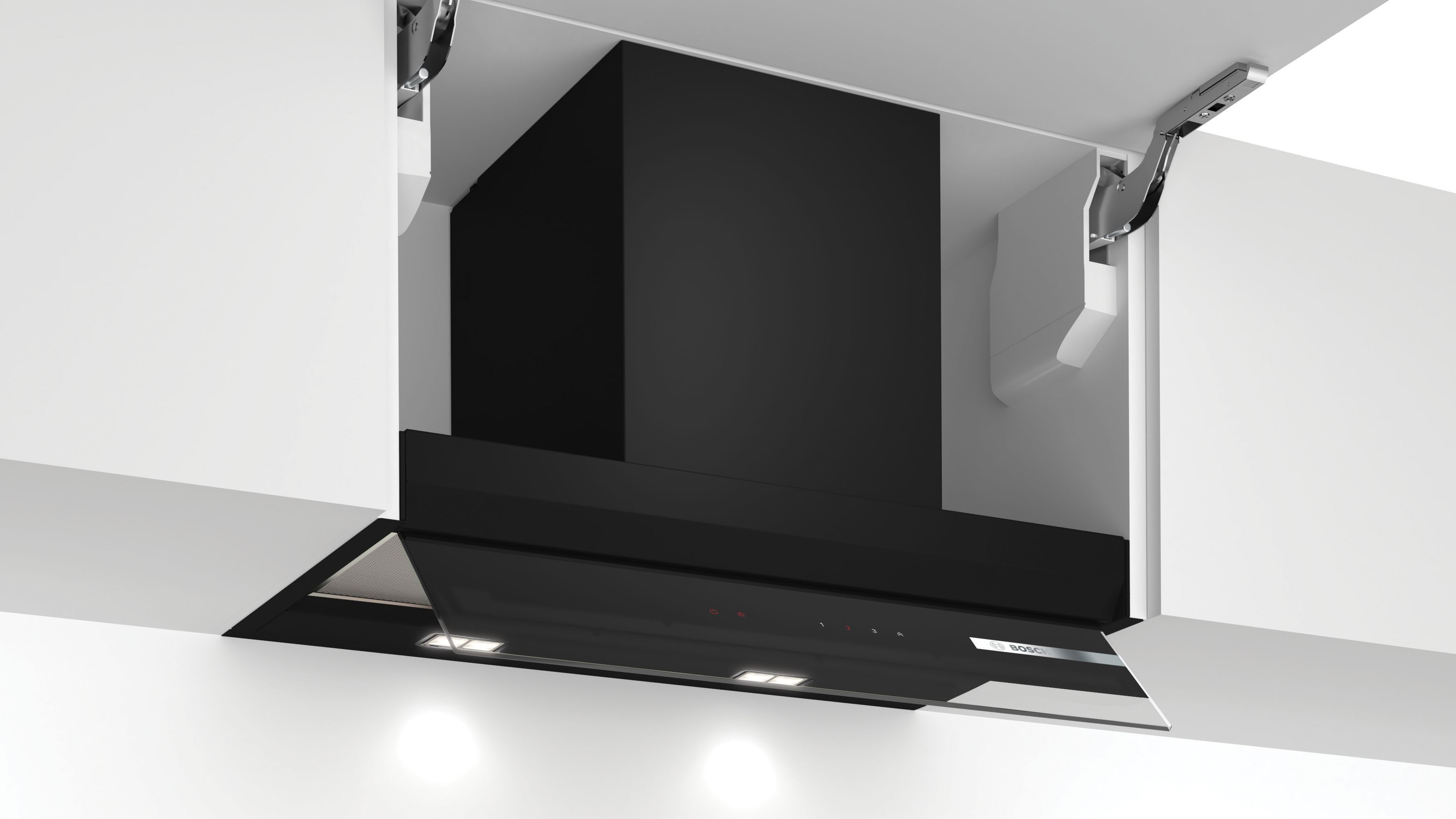 Image of Bosch Series 6 DBB67AM60B 60cm Integrated Cooker Hood - Black, Black