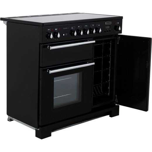 Rangemaster Toledo + 90cm Electric Range Cooker with Induction Hob - Black