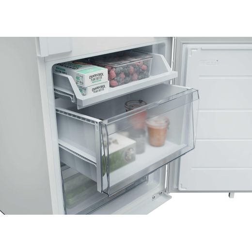 Hoover H-FRIDGE 600 Integrated 70/30 Total No Frost Fridge Freezer with Sliding Door Fixing Kit - White - Close up freezer shot 