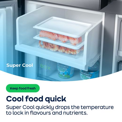 Midea American Fridge Freezer - Stainless Steel - AO Annotation - Super-Cool