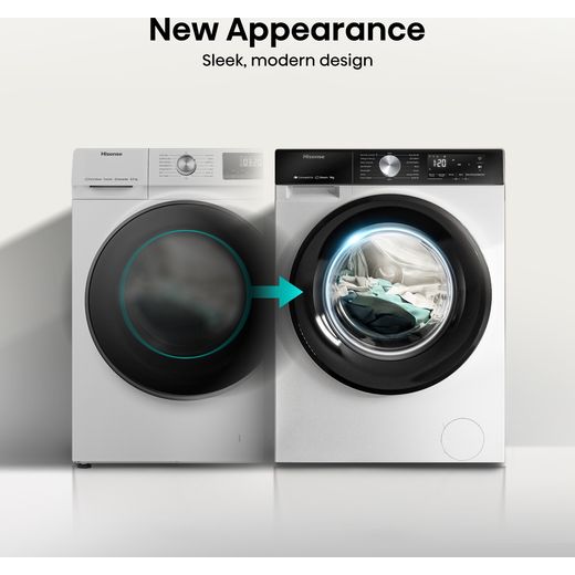 Hisense WF3S9043BW3 9kg Washing Machine with 1400 rpm - White - Annotation - Sleek modern design