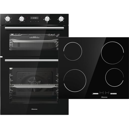 Hisense BI6095CGUK Built In Electric Electric Double Oven and Ceramic Hob Pack - Black - A/A Rated