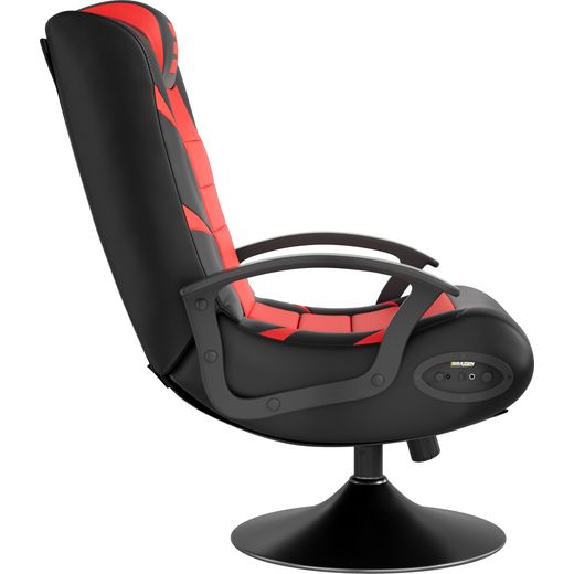 BraZen Pride 2.1 Bluetooth Surround Sound Gaming Chair - Black / Red - Side shot
