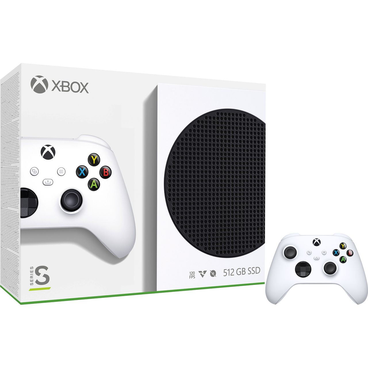 Xbox Series S 512 GB with Extra Wireless Controller - White