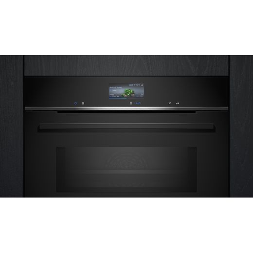 Siemens IQ-700 Compact Electric Single Oven - Black - Close up control panel shot
