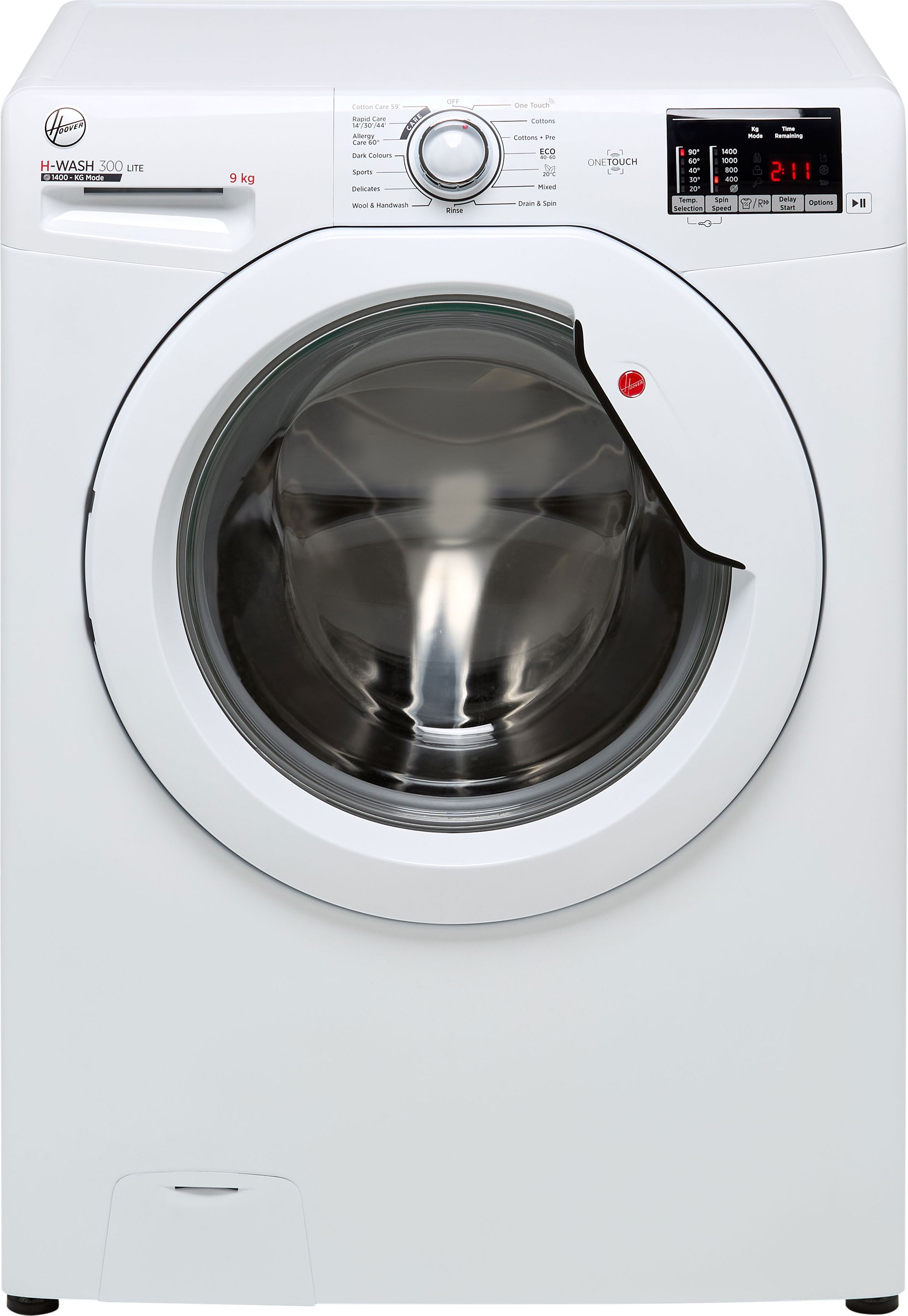 Hoover H-WASH 300 LITE H3W492DA4/1-80 9kg Washing Machine with 1400 rpm - White - B Rated, White