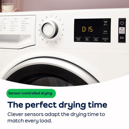 Hotpoint FabicCare C HSD 82M GG UK 8Kg Heat Pump Tumble Dryer - Graphite - AO Annotation -  Sensor-drying
