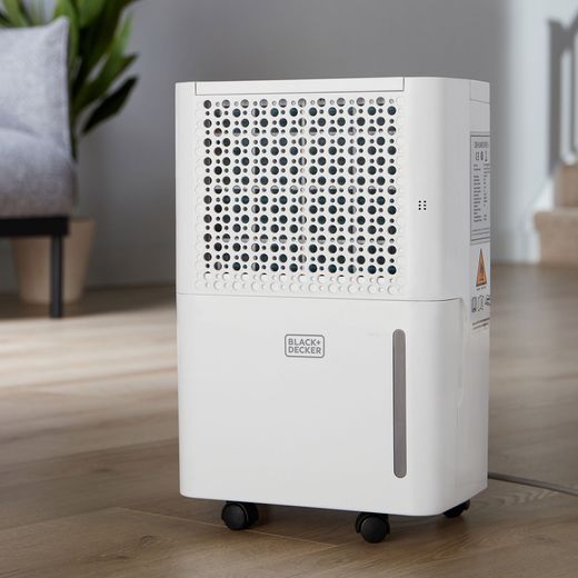 Black + Decker Dehumidifier - White - Dehumudifier in living room shot