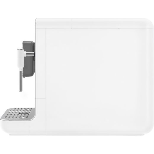 Smeg BCC12WHMUK Coffee Machines Matte White - Side shot
