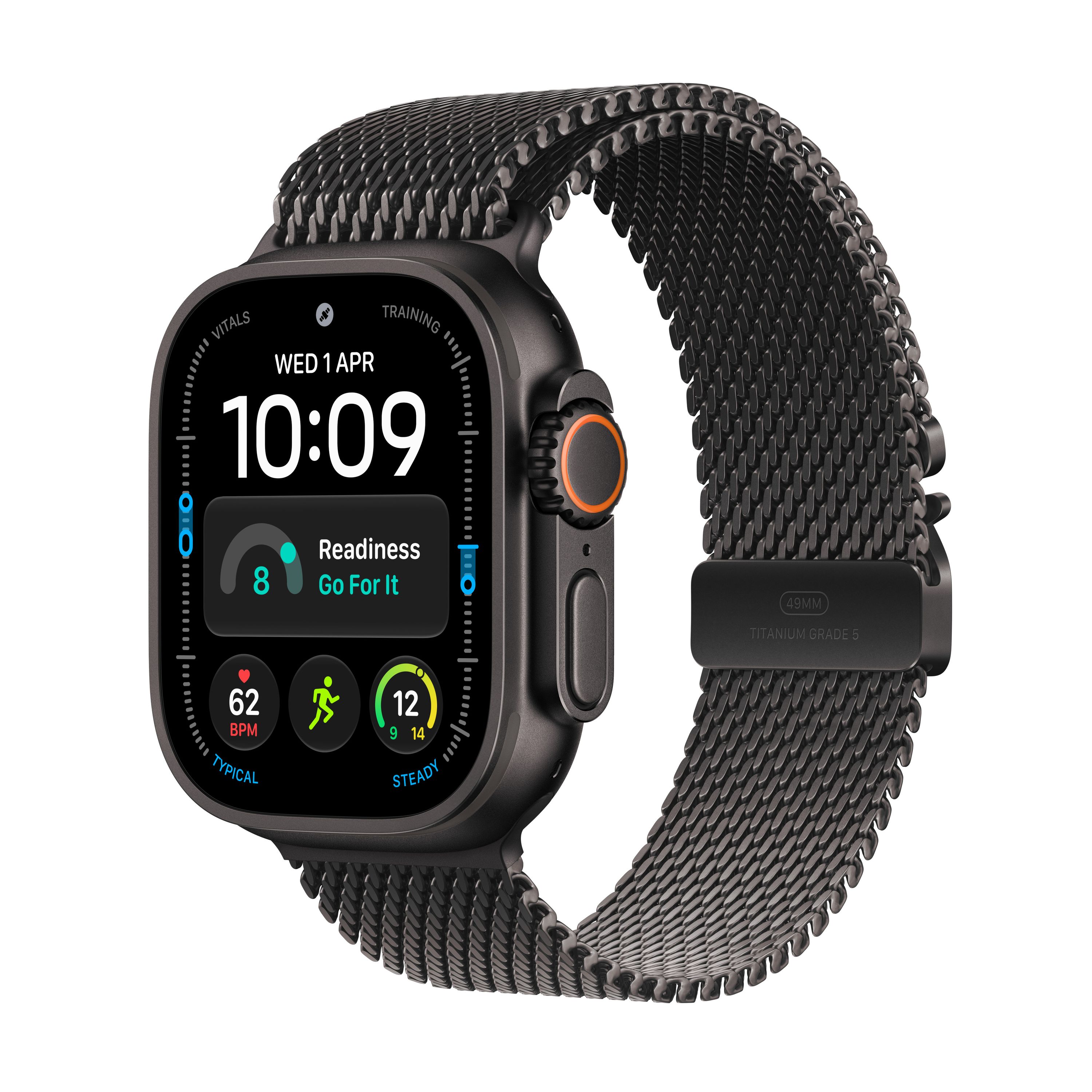 Apple Black Watch Ultra 4 - Gps + Cellular - 49Mm - Titanium Case W/ Titanium Milanese Loop (L) - Image 6