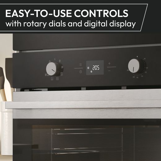 Hoover Built In Electric Single Oven - Stainless Steel - Annotation - Easy to use control shot 
