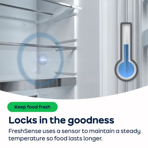 Bosch Series 2 Integrated 70/30 Fridge Freezer with Sliding Door Fixing Kit - White - AO Annotation - Freshsense-