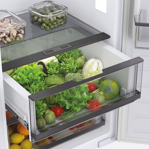 Haier HAMS518EWK Integrated Upright Fridge - White - Close up drawer shot