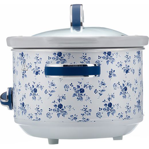 Laura Ashley VQSLWC3LLACR 3.5 Litre Slow Cooker - China Blue - Side shot