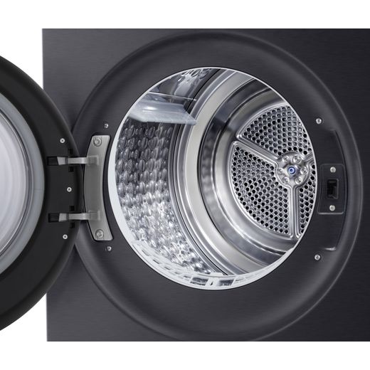 LG Series 7 AI Dry™ RHX7010TBB Wifi Connected 10Kg Heat Pump Tumble Dryer - Black  - close up drum