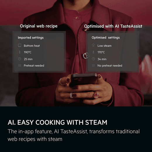 AEG MealAssist with SteamPro Built In Electric Single Oven - Matt Black - Annotation - AI TasteAssist