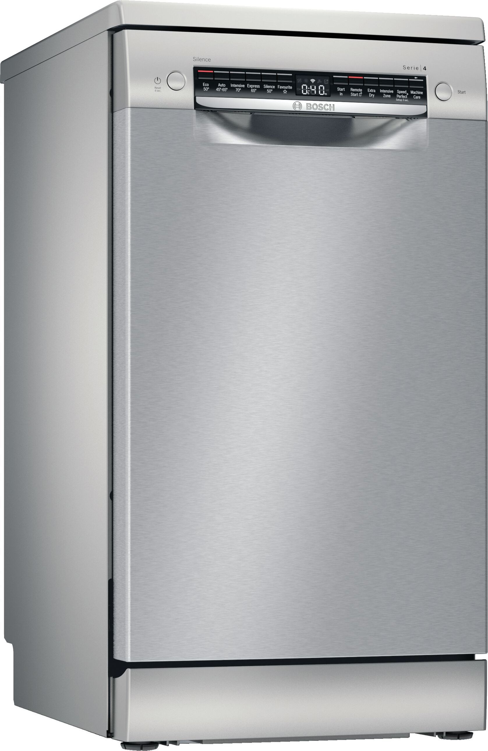 Bosch Series 4 SPS4HKI45G Wifi Connected Slimline Dishwasher - Silver - E Rated, Silver