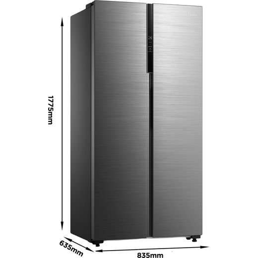 Midea American Fridge Freezer - Stainless Steel - Annotation - Dimension shot 