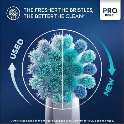 Oral-B Vitality PRO Kids Frozen Electric Toothbrush - Blue - Annotation - Fresher bristles