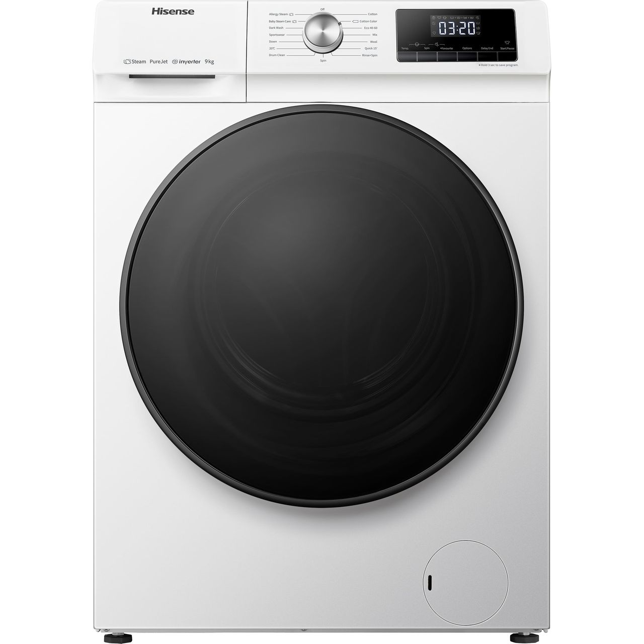 Hisense 9kg washing machine | White | WFQA9014EVJM