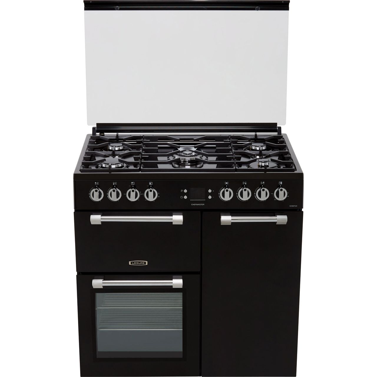 90cm dual fuel range cooker with glass lid