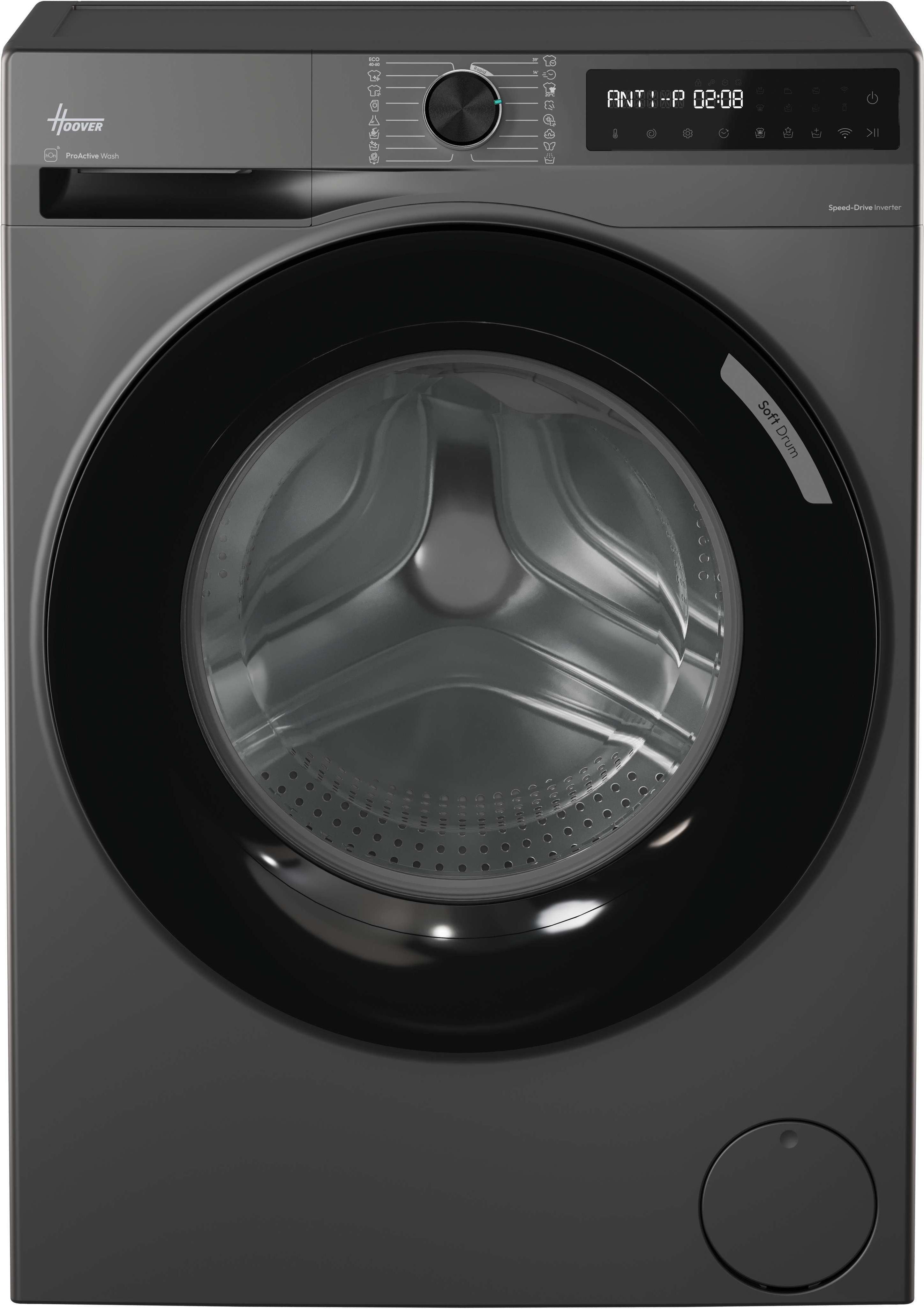 Image of Hoover Pro Wash Series 3 HBR 49SBL8G-80 9kg WiFi Connected Washing Machine with 1400 rpm - Graphite - A Rated, Silver