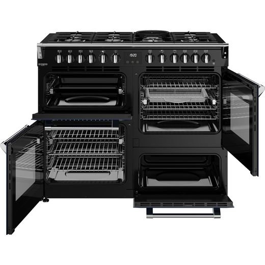 Stoves Richmond Deluxe 110DF 110cm Dual Fuel Range Cooker - Midnight Blue - Doors open