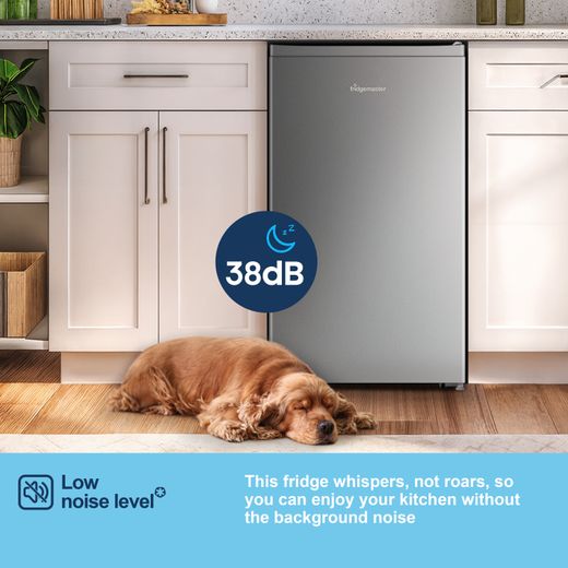 Fridgemaster MUR4894ES Compact 84cm Fridge with Ice Box - Stainless Steel - Annotation - Low noise level