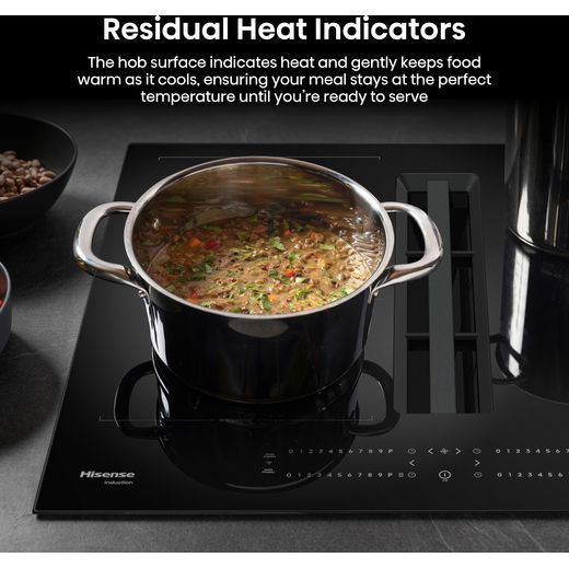 Hisense Hi6 HEH6432BSCWF 60cm Venting Induction Hob - Black - Annotation - Residual heat shot