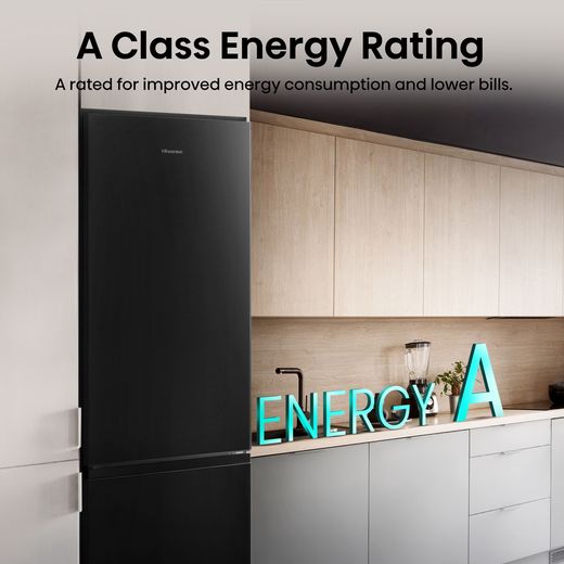 Hisense 70/30 Total No Frost Fridge Freezer - Dark Steel - Annotation - Energy rating shot