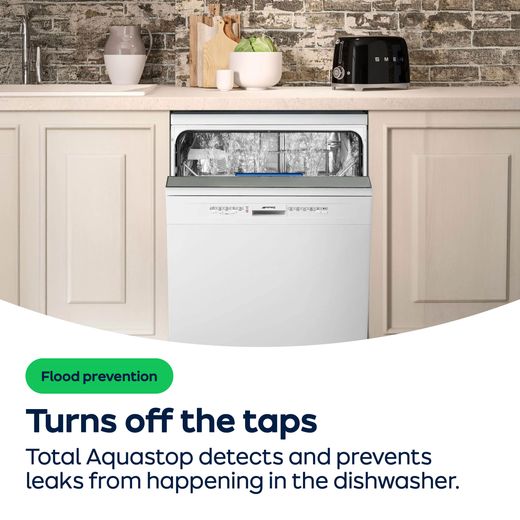 Smeg Universal Fully Integrated Slimline Dishwasher - Black Control Panel  - AO Annotation - Total-Aquastop