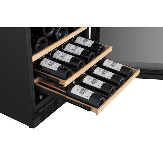Hisense Wine Cooler - Black - Close up racks out shot