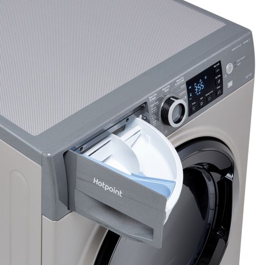 Hotpoint 9Kg / 6Kg Washer Dryer - Graphite - Detergent drawer open