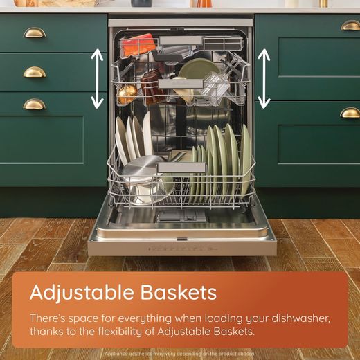 Hotpoint Standard Dishwasher - Black - annotation - adjustable basket shot