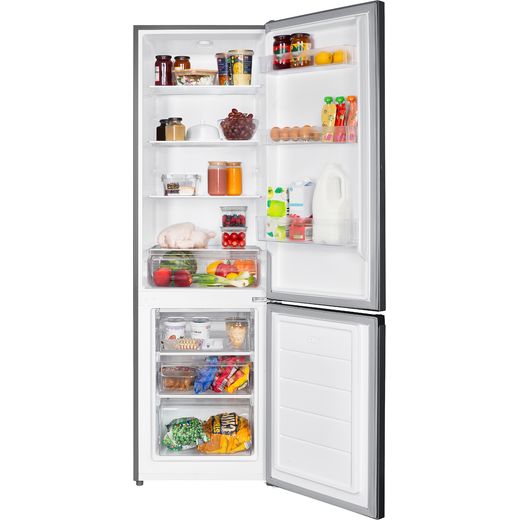 Russell Hobbs RH180FF552E1SS 180cm 70/30 Fridge Freezer with Door-on-door - Stainless Steel - Front with door open shot