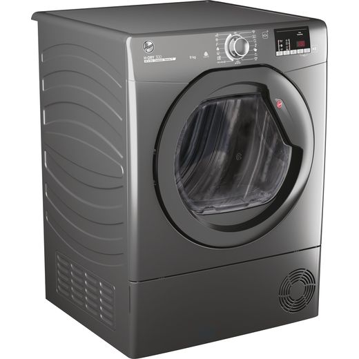 Hoover H-DRY 300 HLE C9DRGR-80 Wifi Connected 9Kg Heat Pump Tumble Dryer - Graphite - Right perspective shot