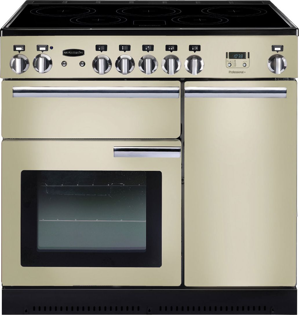 Rangemaster Professional Plus PROP90EICR/C 90cm Electric Range Cooker with Induction Hob - Cream - A/A Rated, Cream