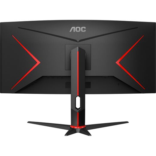 AOC G2 34" UltraWide Quad HD 180Hz Curved Monitor - Black / Red - Back shot