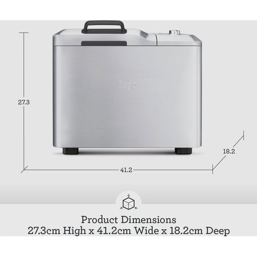Sage The Custom Loaf Pro Bread Maker - Stainless Steel - Annotation -  Dimension shot