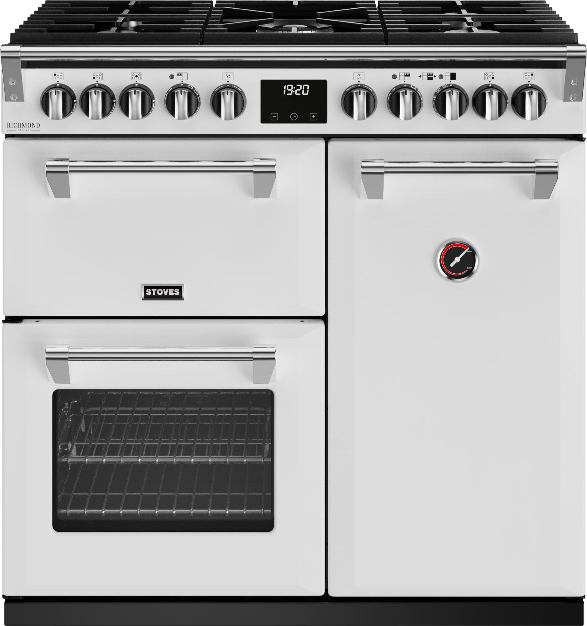Stoves Richmond Deluxe ST DX RICH D900DF IWH Dual Fuel Range Cooker - Icy White - A Rated, White